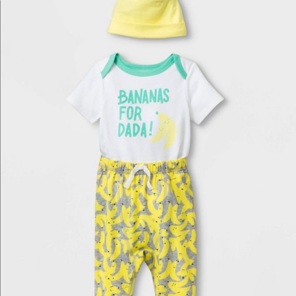 NWY Baby Cat and Jack 3 pc Bananas for Dada sz 24M